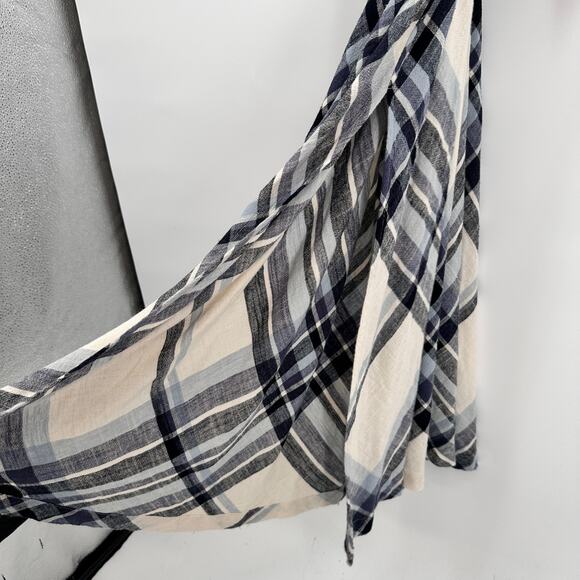 SPLENDID Annalise Plaid Blue & White Maxi Dress // L - Picture 9 of 14
